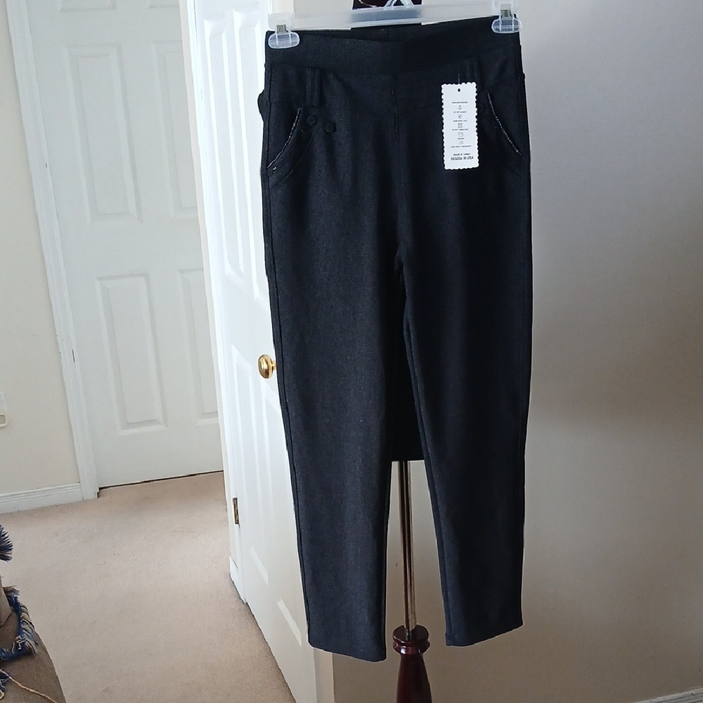 💓3@15 Elegant Black Ankle-Length Women's Pants